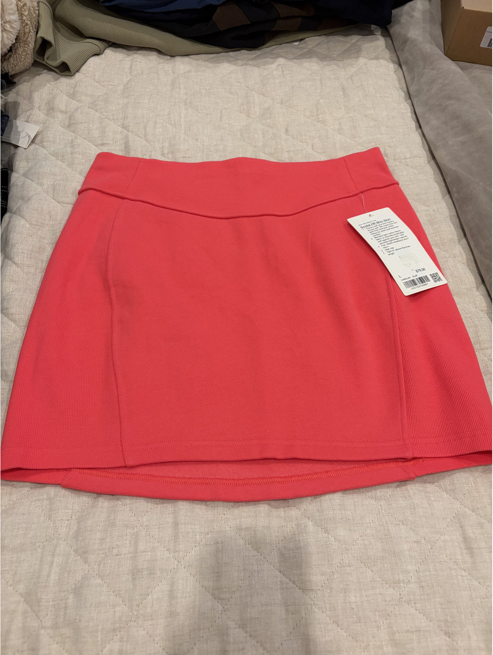 NWT Lululemon Scuba HR Mini Skirt size L in glaze pink